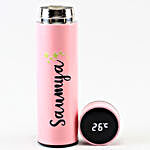 Personalised Pink & Black LED Temperature Bottles