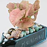 Pink Syngonium Plant In Bombay Sapphire Bottle Planter