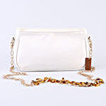 Personalised Leather White Sling Bag