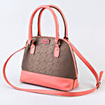 Personalised Pink & Brown Floral Sling Bag