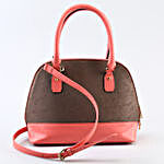 Personalised Pink & Brown Floral Sling Bag