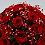Forever Love Red Roses Glass Vase