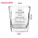 Personalised Legend Retired Whiskey Glass Set of 2
