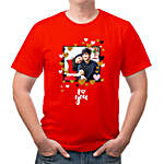 Personalised I Love U Red T-Shirt- XL