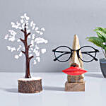 Wooden Spectacle Holder & Pink Wish Tree