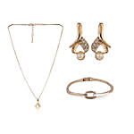 Estele - Elegant Rose Gold Earrings Bracelet Set