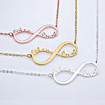 Personalised Two Names Silver Infinity Pendant