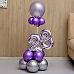 Purple & Silver Number 28 Balloon Bouquet