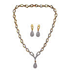 Estele American Diamond Pendant Necklace Set