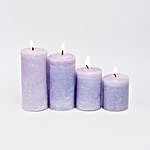 Set Of 4 Blue Pillar Candles- Sea Breeze