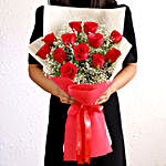 Confetti of Love Red Roses Bouquet & Black Forest Cake