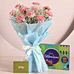 Dazzle With Simplicity Carnations Bouquet & Celebrations Box