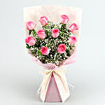 Dreamy Pink Roses Bouquet & Black Forest Cake