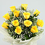 Joyful Vibes Yellow Roses Bouquet & Black Forest Cake