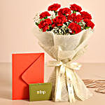 Pop of Love Carnations Bouquet & Greeting Card