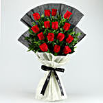 Touch of Luxury Red Roses Bouquet & Greeting Card