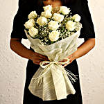 Wrapped In Elegance Roses Bouquet & Black Forest Cake
