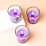 Set of 3 Fragrant Votive Glass Candles- Lavender