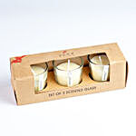 Set of 3 Fragrant Votive Glass Candles- Jasmine