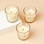 Set of 3 Fragrant Votive Glass Candles- Jasmine