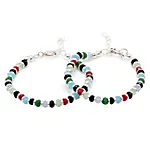 Silver Nazariya Kadli Multicoloured Beads Bracelet