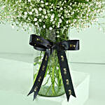 Blooming Asiatic Lilies In Black Ribbon Tied Vase
