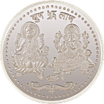 Ganesh Laxmi Silver Round Coin- 10 Gms