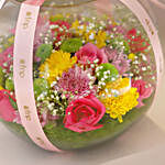Colourful Flowers in Fish Bowl