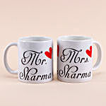 Mr & Mrs Personalised White Mug Set