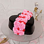 Roses On Heart Designer Cake- 1 Kg Eggless