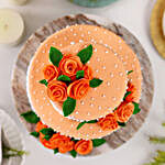 Peach Roses Truffle 2 Tier Cake- 1.5 Kg