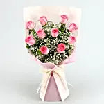 Dreamy Pink Roses Bouquet W Black Forest Cake