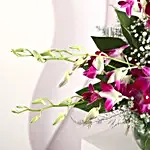 Purple Orchids Vase Arrangement