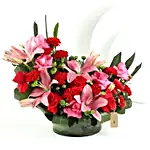 Lilies & Roses Elegant Vase