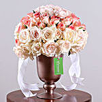 Carnations & Mixed Roses Personalised Vase