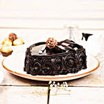 Special Floral Chocolate Cake Half kg Eggless