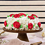 White & Red Roses Designer Chocolate Cake- 2 Kg Eggless