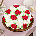 White & Red Roses Designer Chocolate Cake- Half Kg