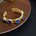 Gold-Toned Lapis Lazuli Cuff Bracelet