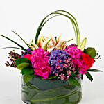 Heavenly Mixed Flowers Glass Vase