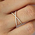 Studded Cross Adjustable Ring