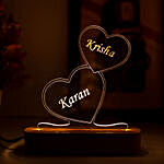Personalised Double Heart Night Lamp