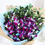 Chocolates & Blue Orchids Floral Gift