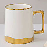3D Ceramic Glossy Finish Golden White Coffee Mug