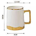 3D Ceramic Glossy Finish Golden White Coffee Mug