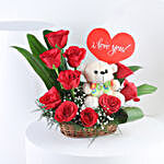 Endless Flower and Teddy Love Basket