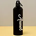 Personalised Name Black Water Bottle