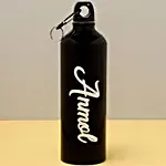 Personalised Name Black Water Bottle