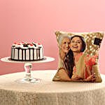 Picture Cushion & Black Forest Cake For Mom