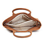 Vegan Leather Weave Tote Bag Tan